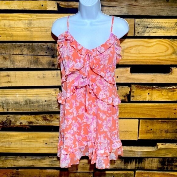 NWT F21 Ruffled Floral Print Mini Dress‎ Medium - Picture 1 of 9